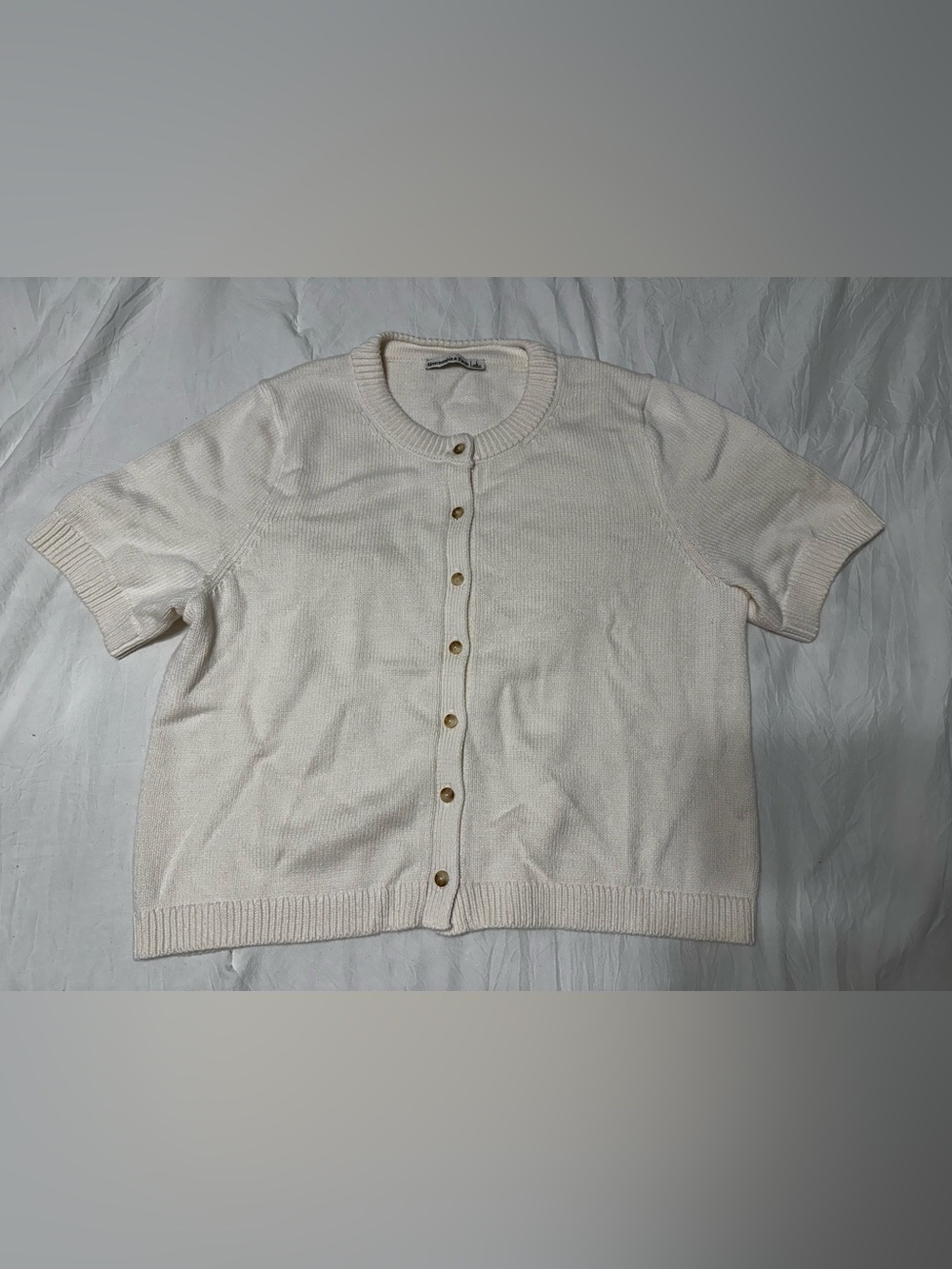 Abercrombie & Fitch Cream Button-Down Knit Cardigan